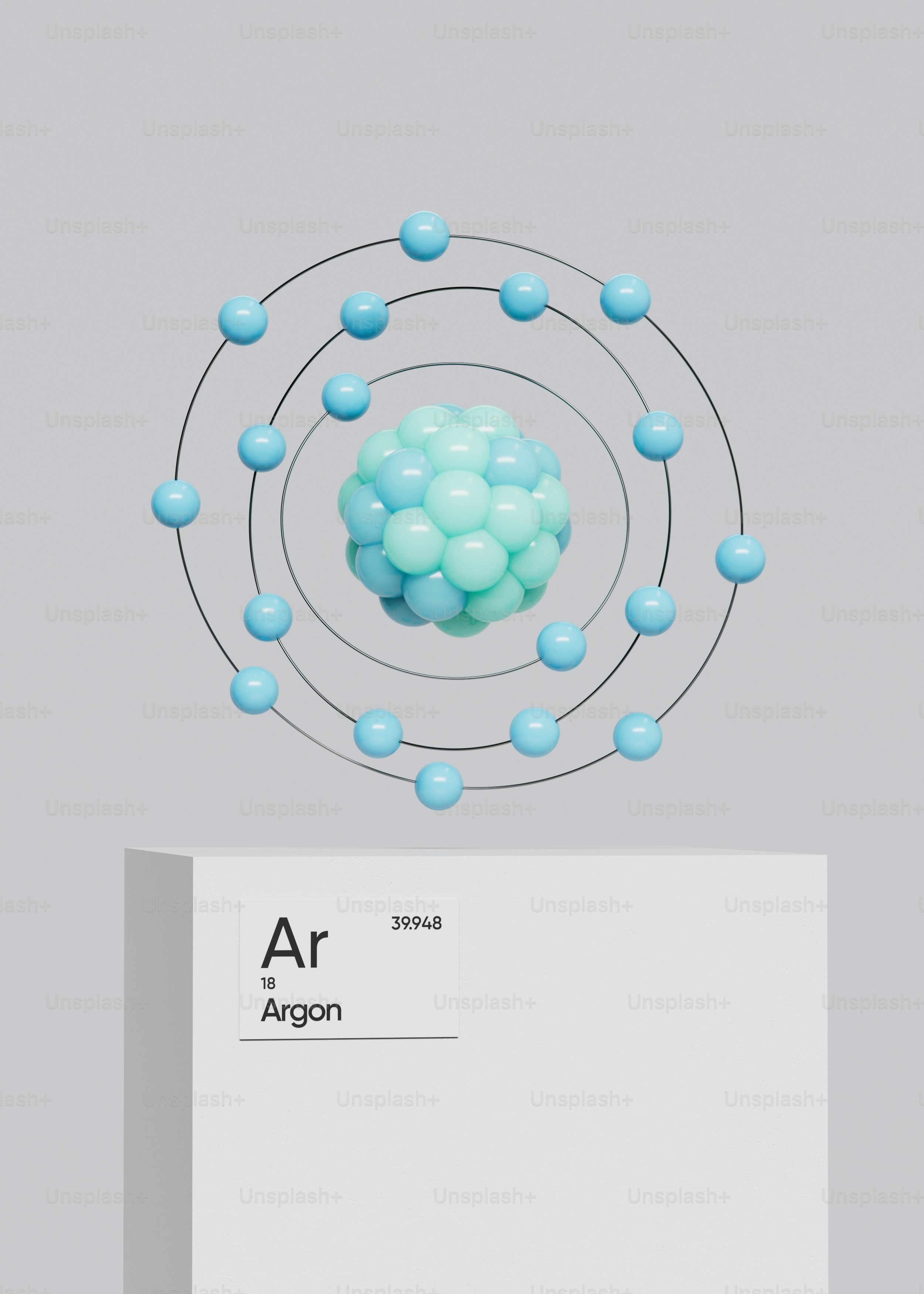 A white box with blue balls floating in it photo – Chemistry Image on ...
