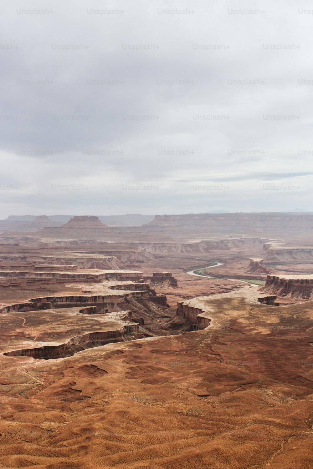 Una vista de un desierto con un río que lo atraviesa