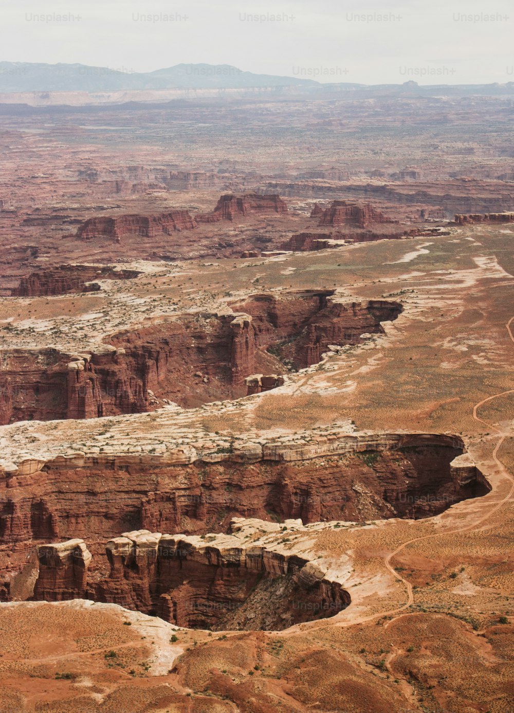 a view of the desert from a plane