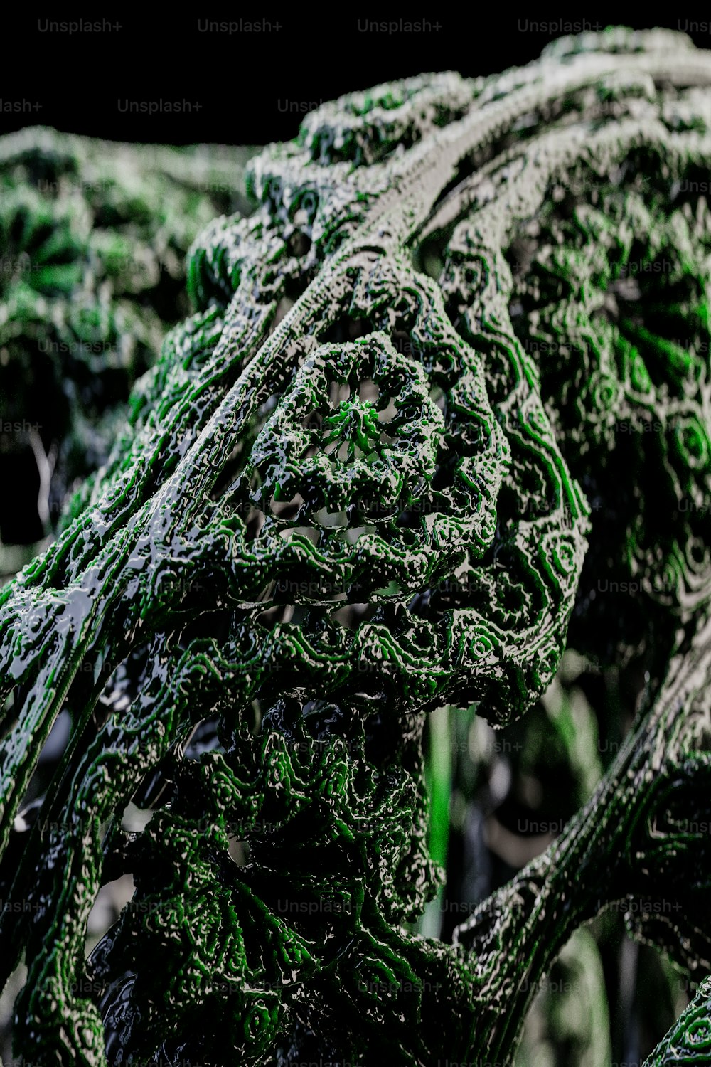 Eine Nahaufnahme eines Bündels grüner Pflanzen