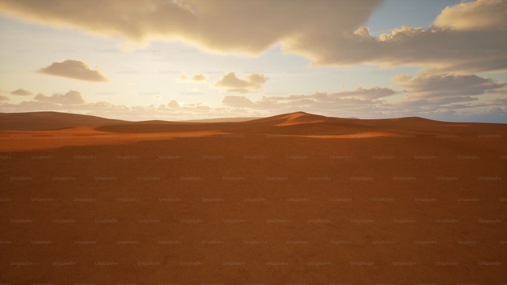 the sun is setting over a desert landscape