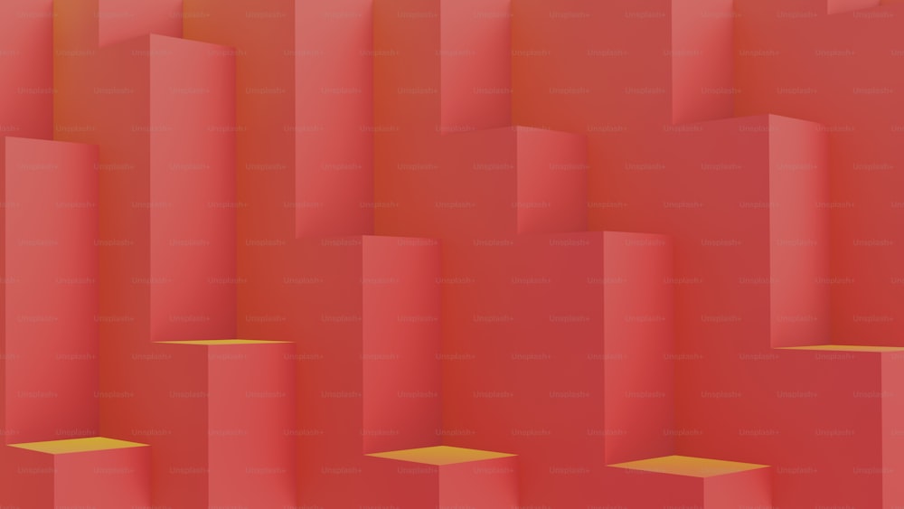 a red background with a yellow block in the middle