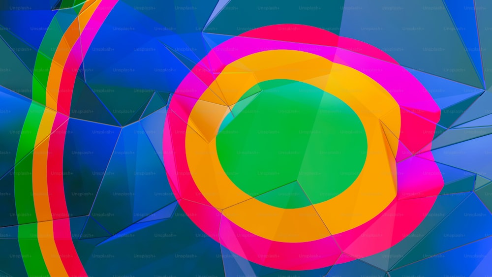 a multicolored abstract background with a circular design