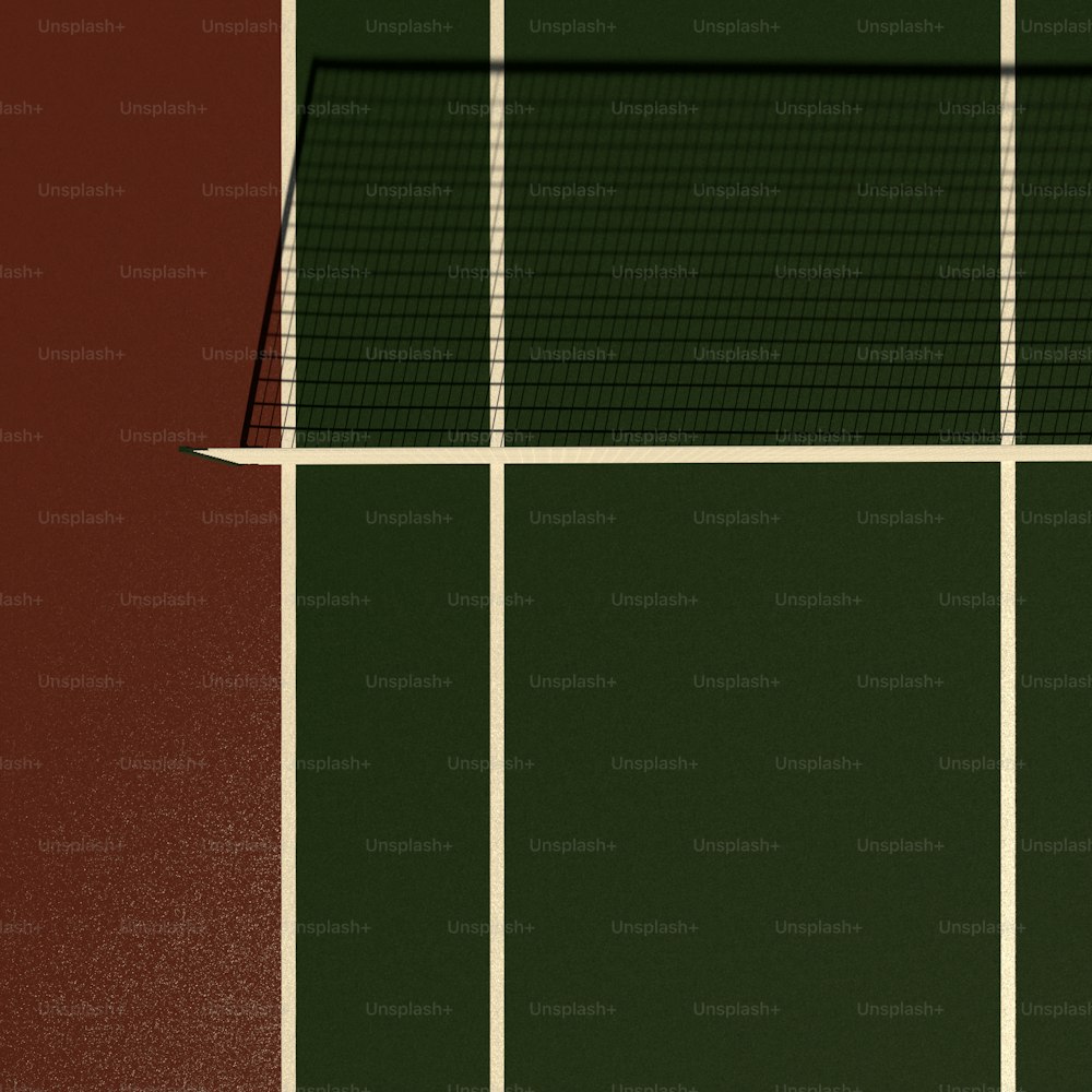 a close up of a tennis court with a net