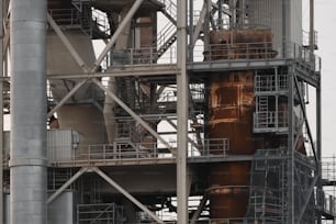 a large metal structure with lots of pipes