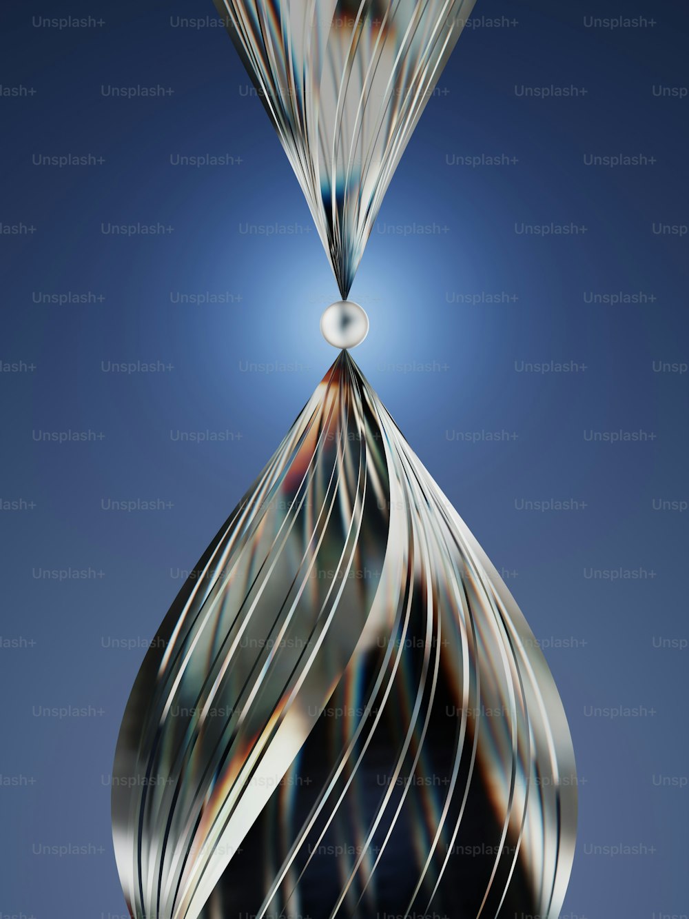 Un'immagine astratta di un oggetto a forma di spirale