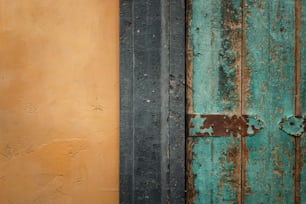 Un primer plano de una puerta de metal oxidada
