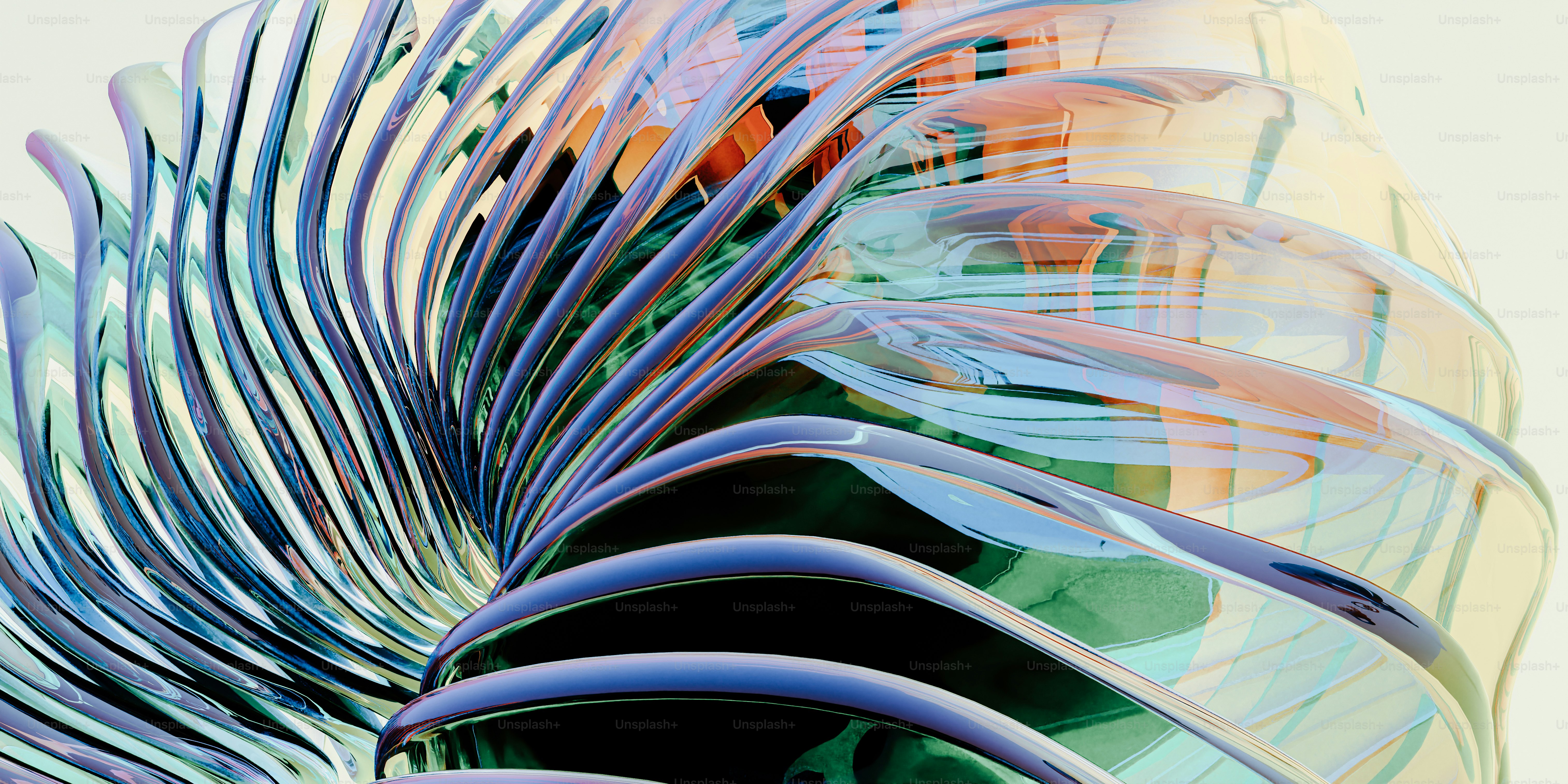 A close up of a multicolored object with a white background photo ...