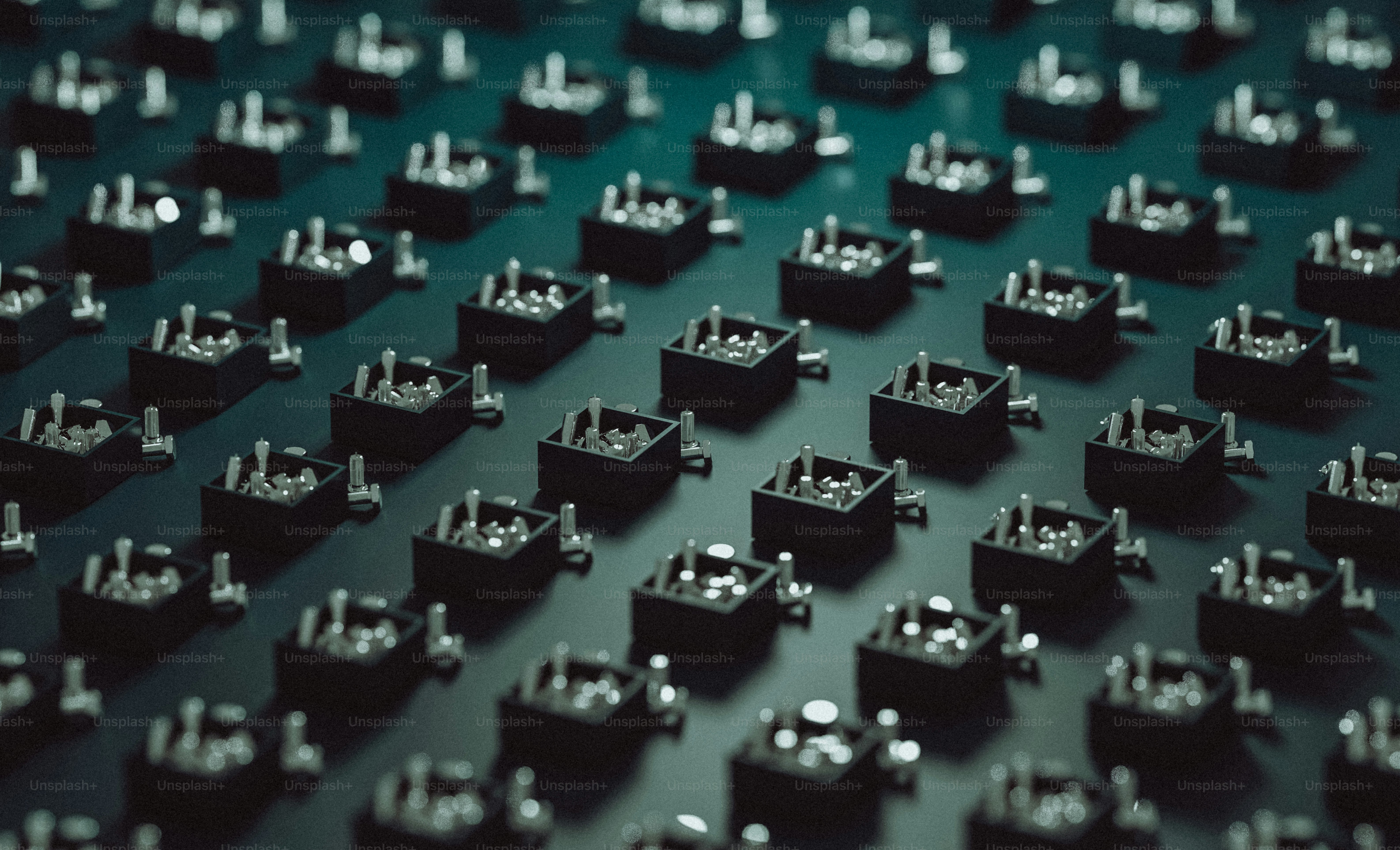 un gros plan d’un tas d’objets métalliques