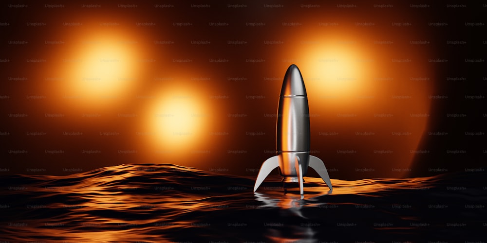 Un transbordador espacial flota en el agua