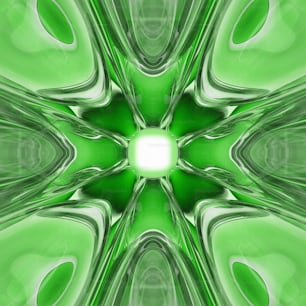 a green and white abstract design with a white center