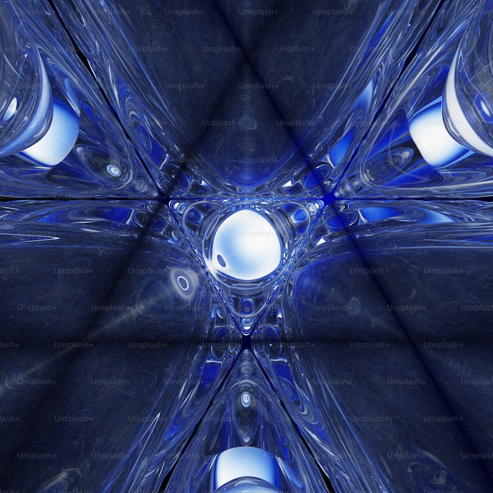 a blue and white abstract image of a star