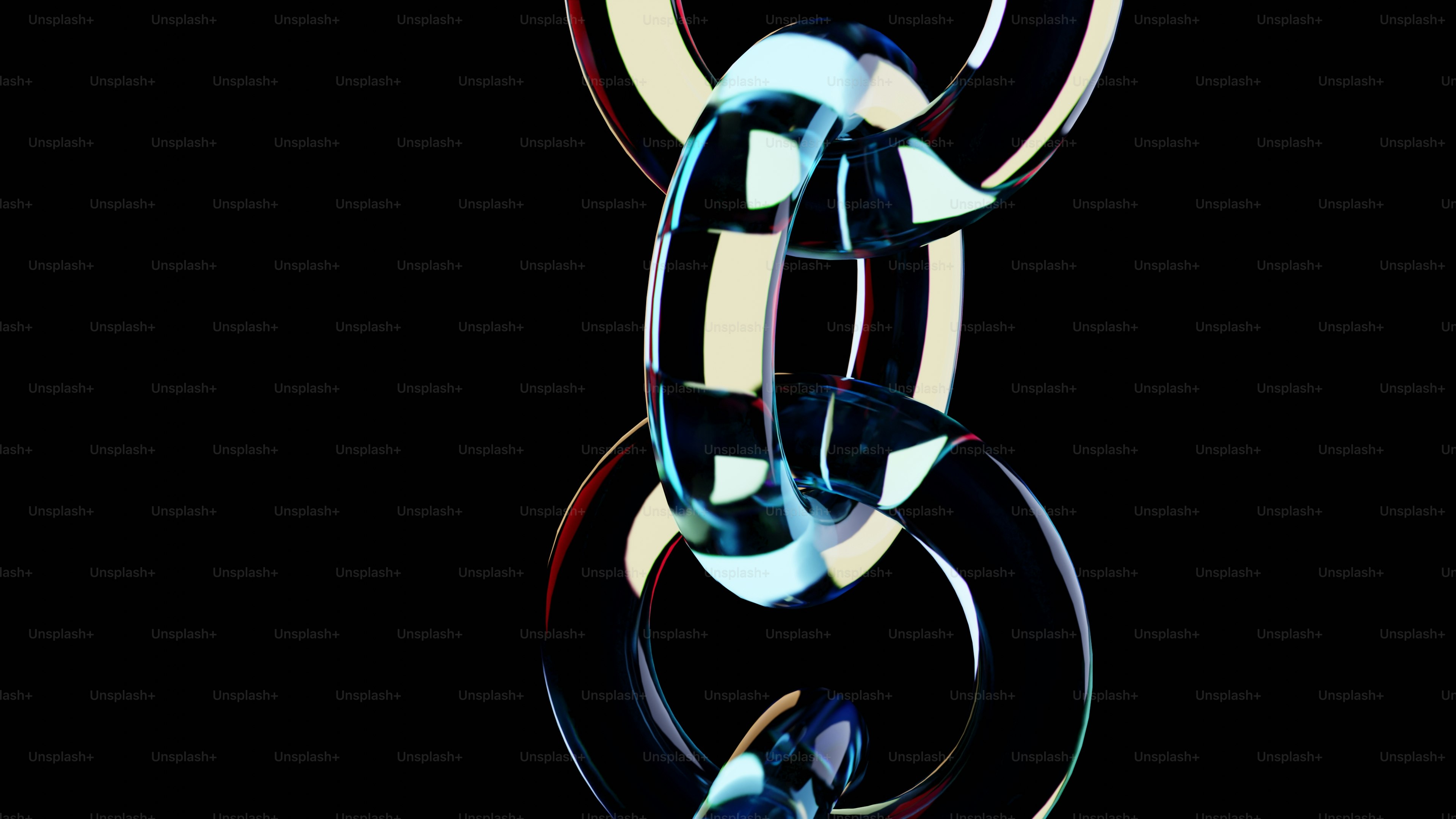 a sculpture made out of circles and chains