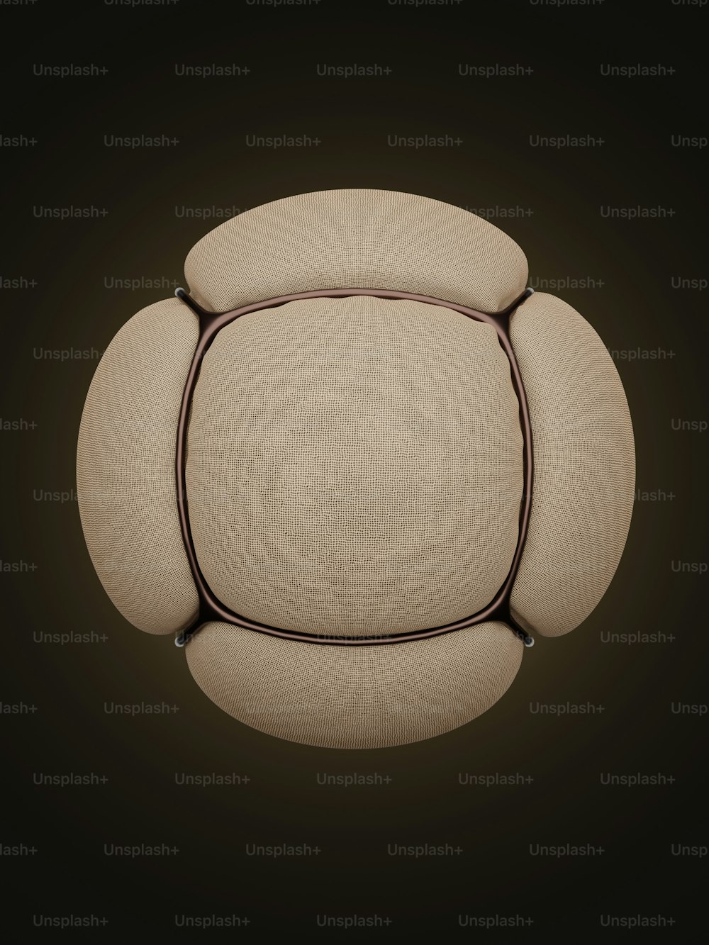 a white round object with a black background