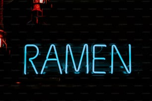 a neon sign that says ramen on it