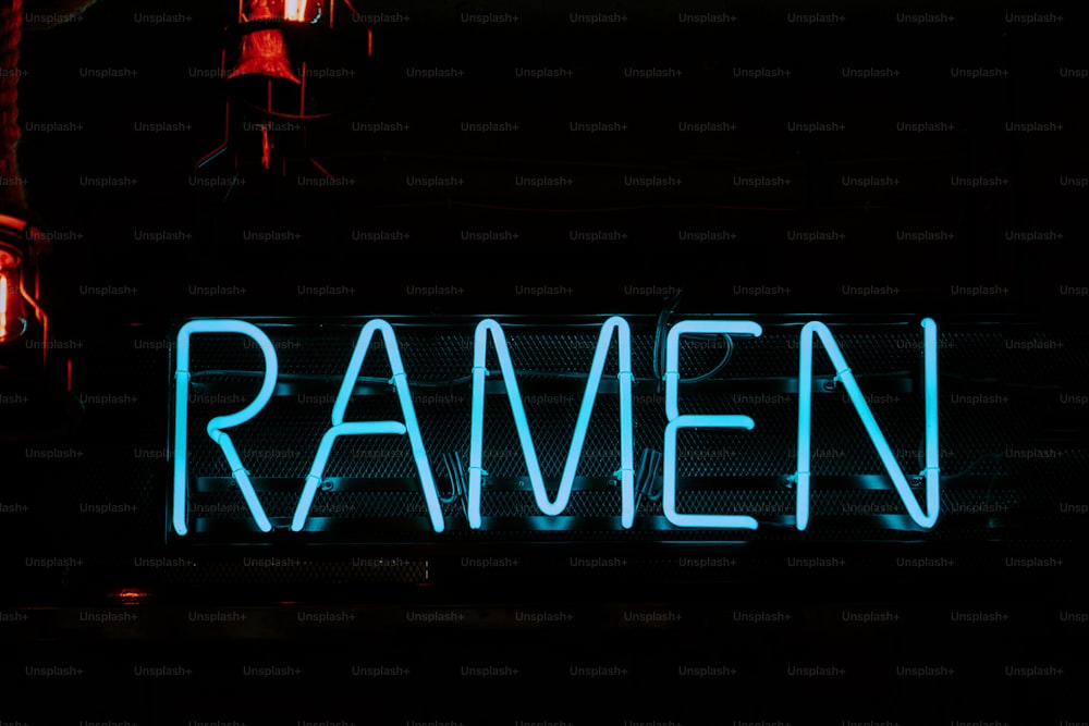a neon sign that says ramen on it