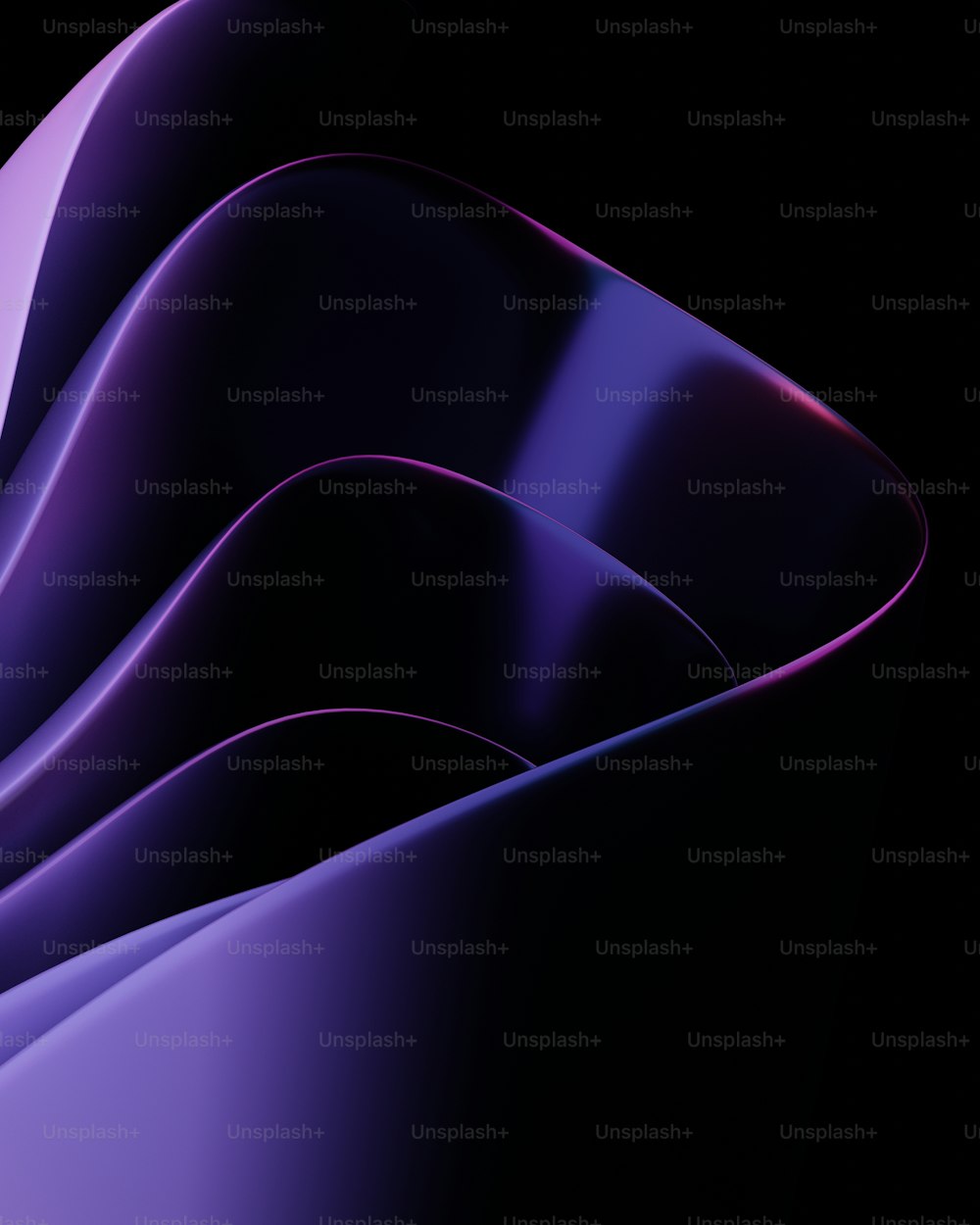 ein schwarzer Hintergrund mit einem violetten abstrakten Design