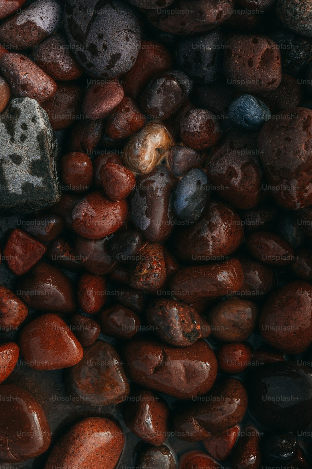 a pile of rocks with a rock in the middle