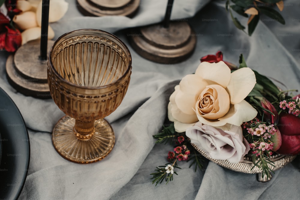 a close up of a flower on a table