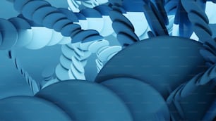 um fundo abstrato azul com um monte de objetos redondos