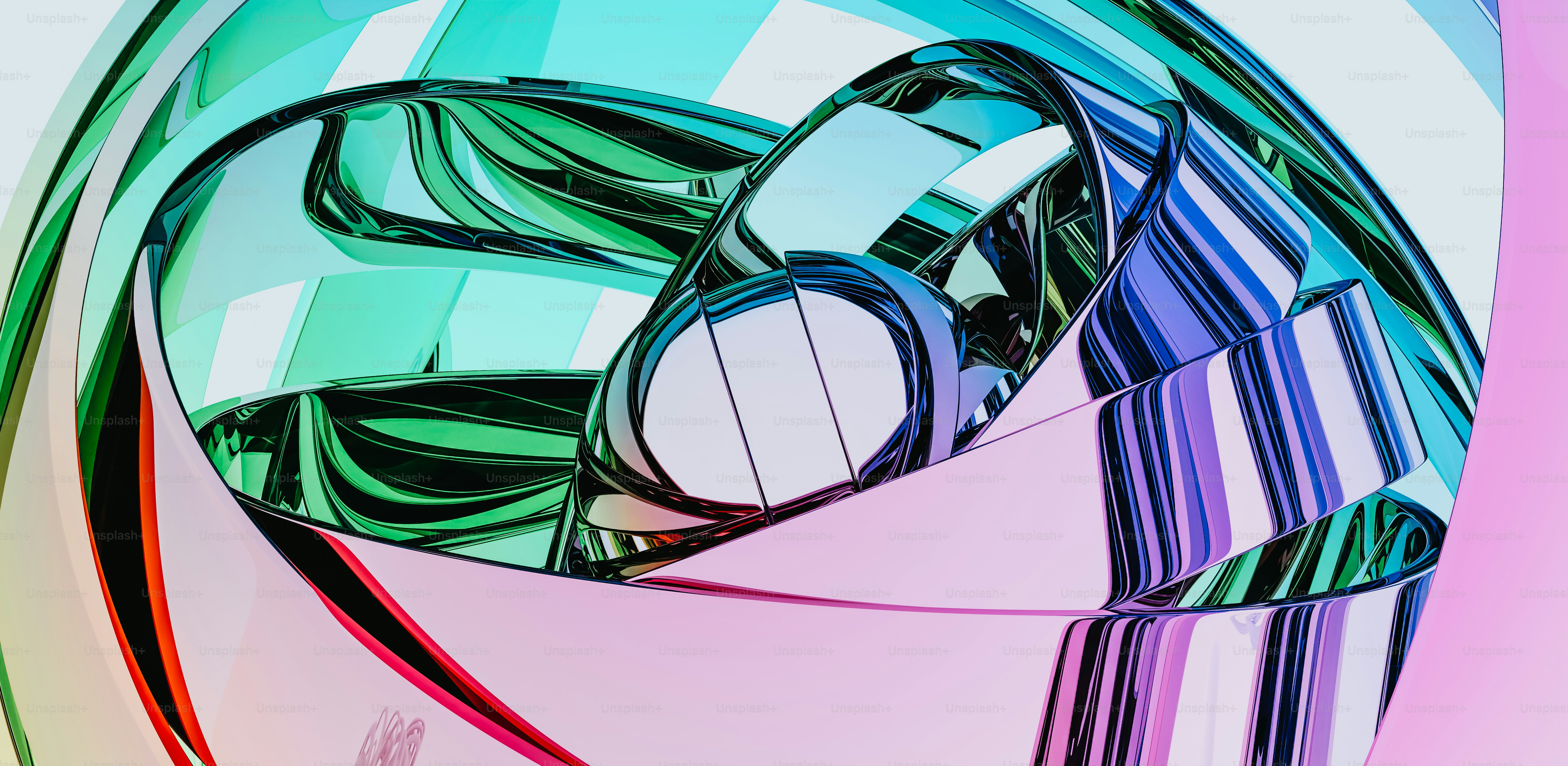 Una imagen abstracta multicolor de un objeto curvo