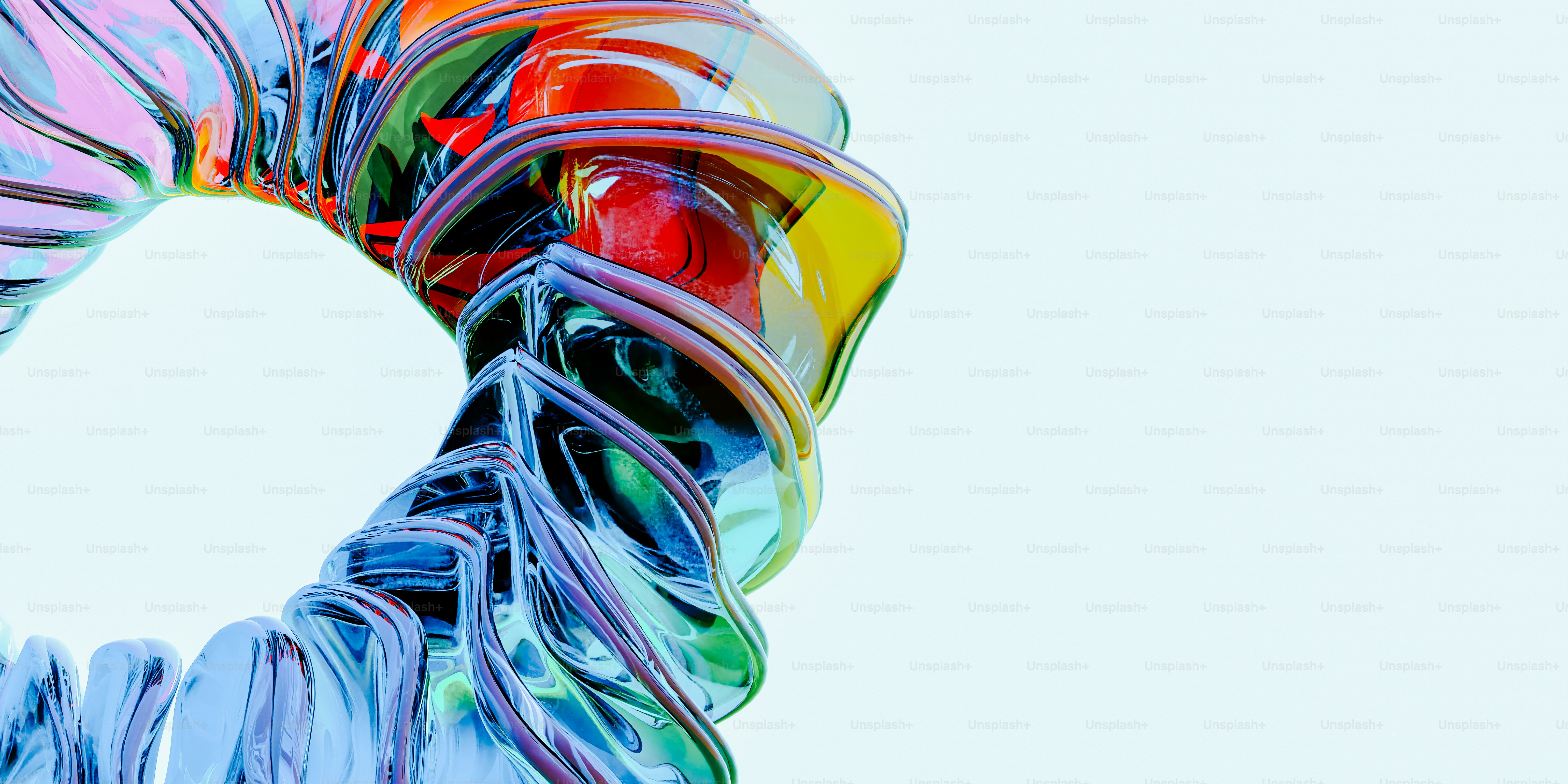 A multicolored object with a white background photo – Abstract Image on ...