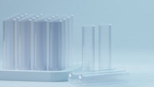 a group of plastic tubes sitting next to each other