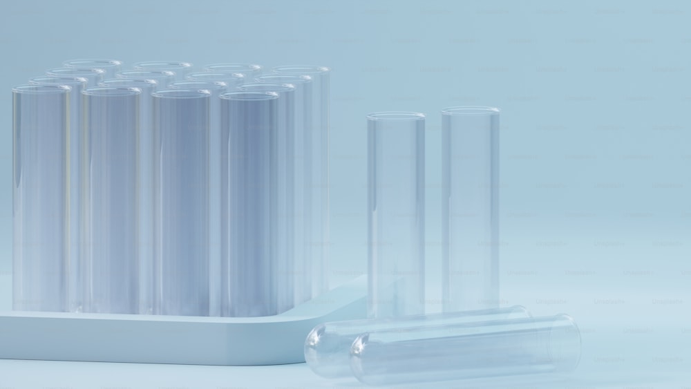 a group of plastic tubes sitting next to each other