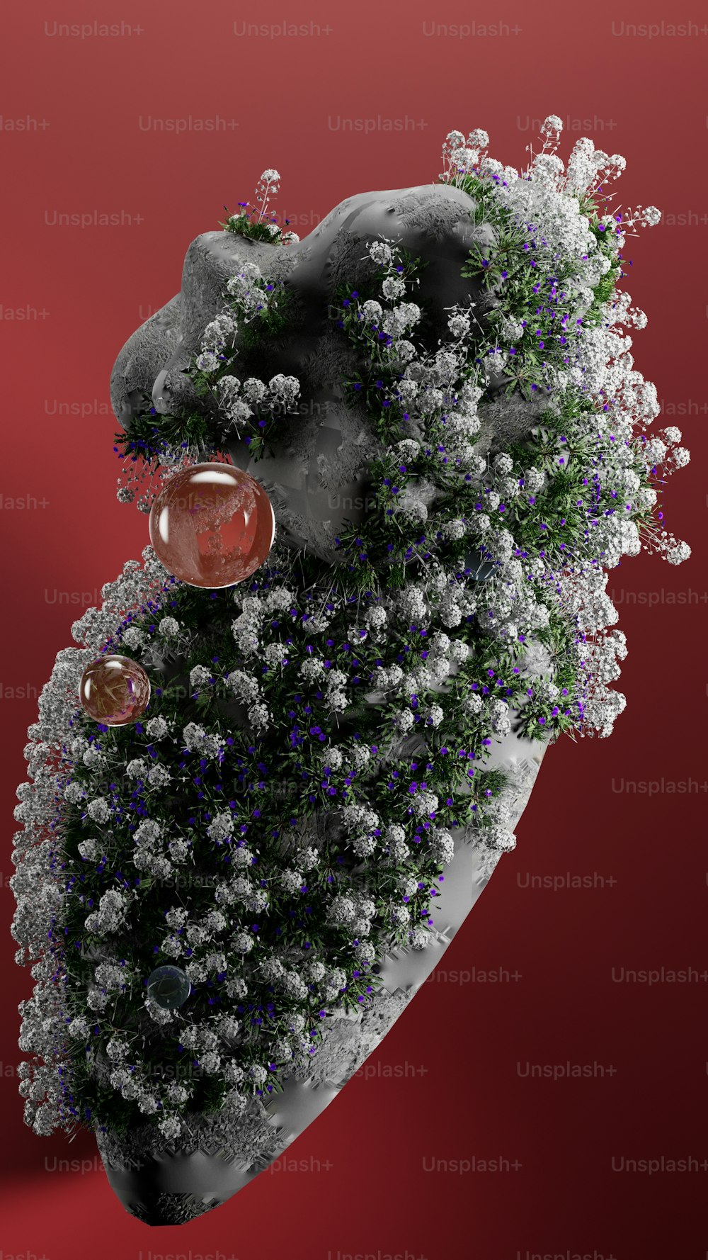 Una imagen generada por computadora de una planta en forma de corazón