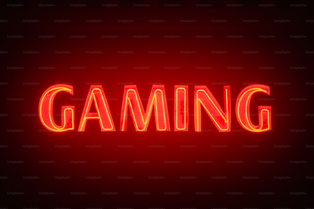 a neon sign that says gaming on it