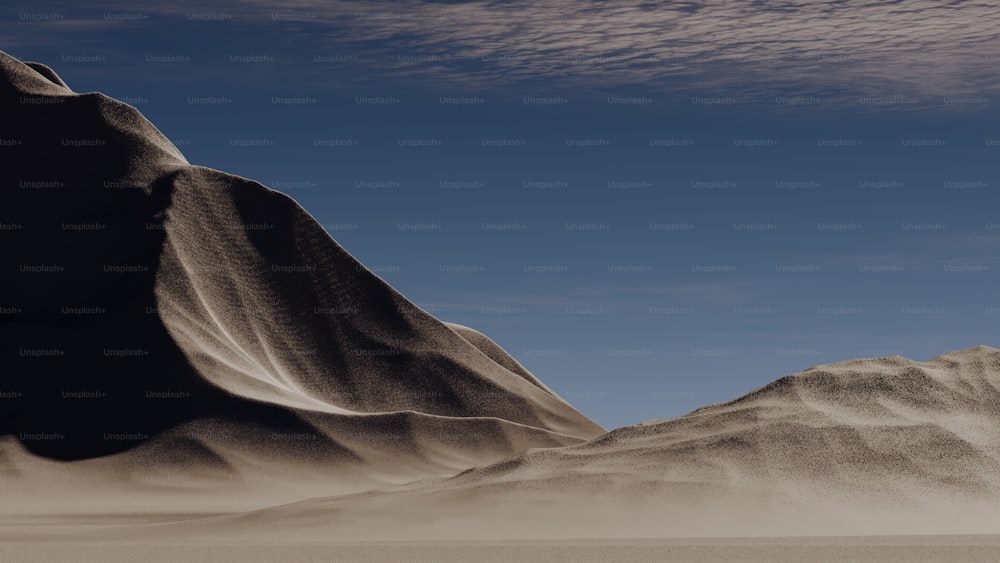 Un paysage désertique avec une montagne en arrière-plan
