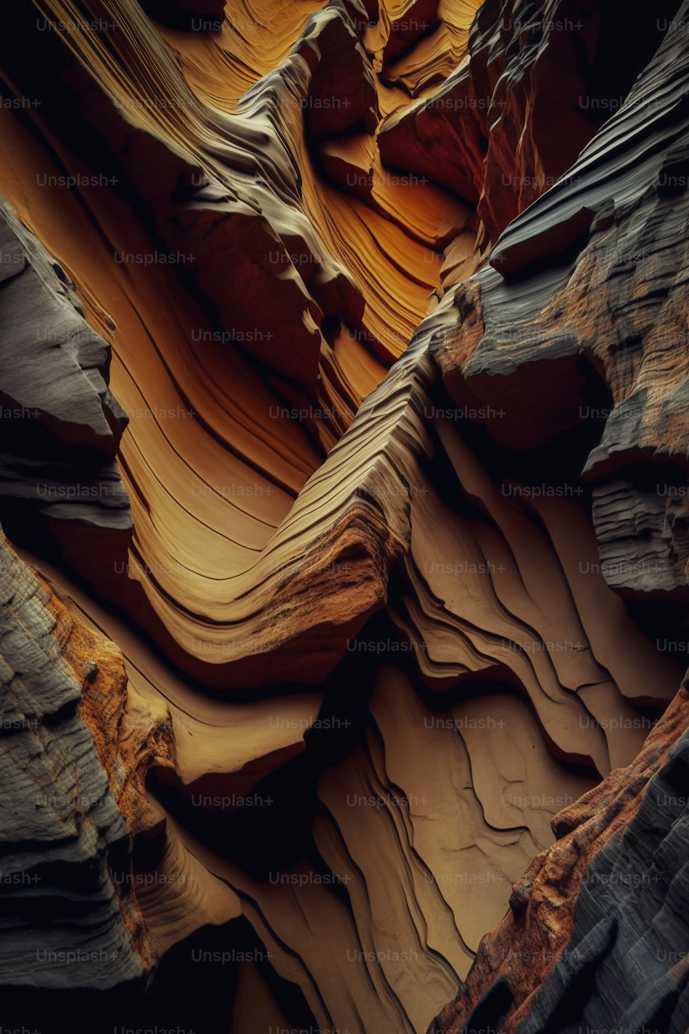 砂漠の非常に大きな峡谷の眺め