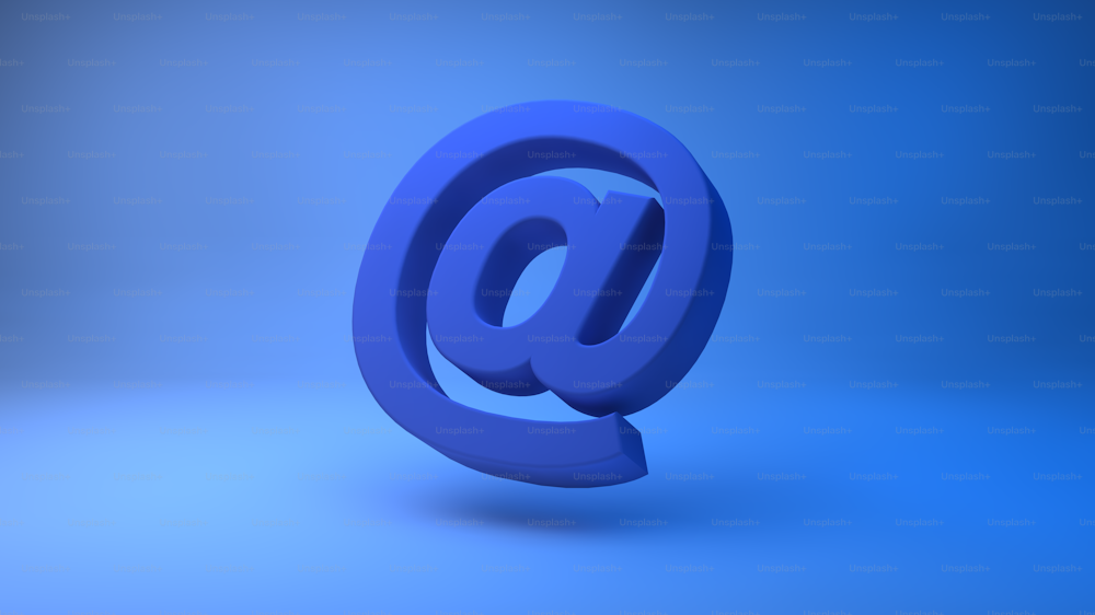 a blue email sign on a blue background