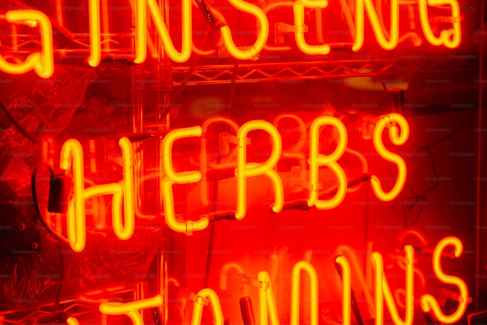 a neon sign that says, i am seeing herbs and lemons