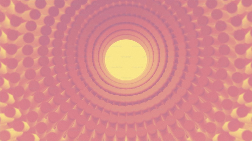Ein Bild eines kreisförmigen Objekts mit einem gelben Zentrum