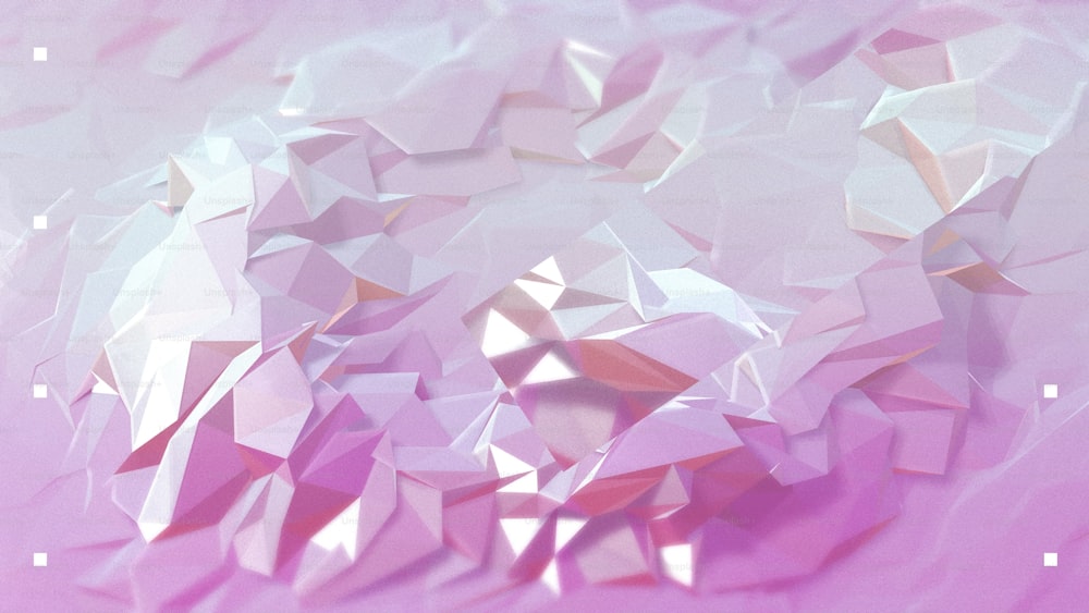 a pink background with a lot of small pieces of paper