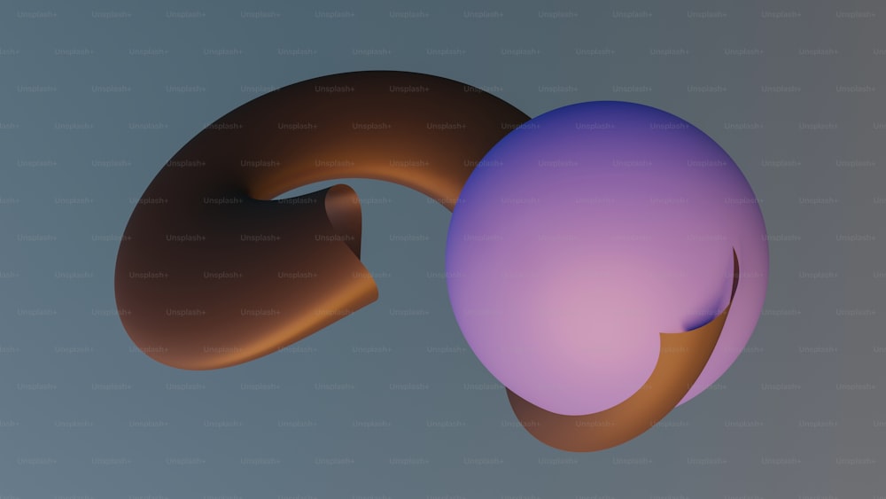 Una imagen generada por computadora de una esfera y un objeto curvo