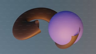 a computer generated image of a sphere and a curved object