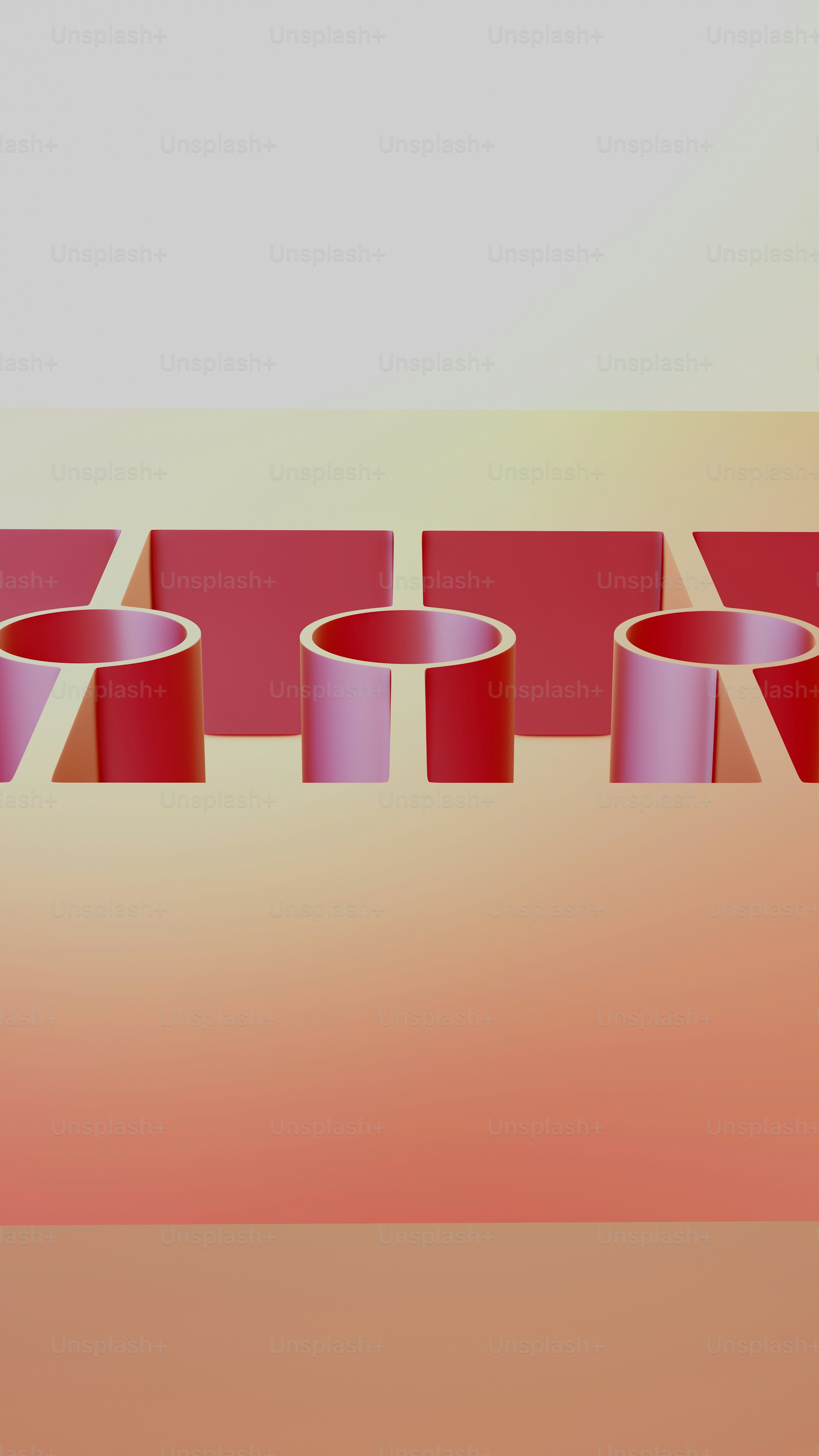 a group of pink objects sitting on top of a table