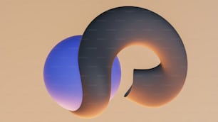 Un'immagine astratta di un oggetto blu e viola