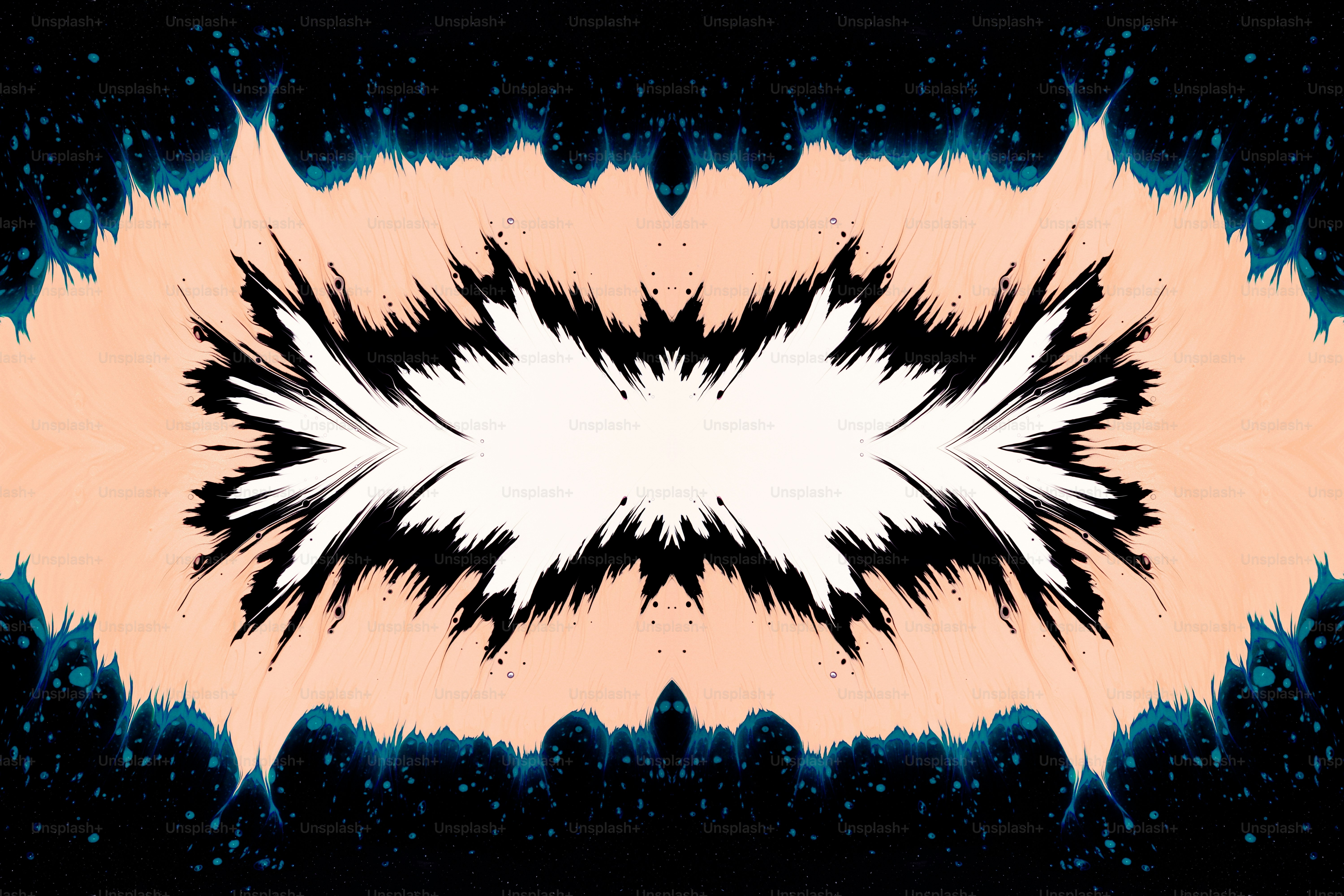 a black and orange background with a white center