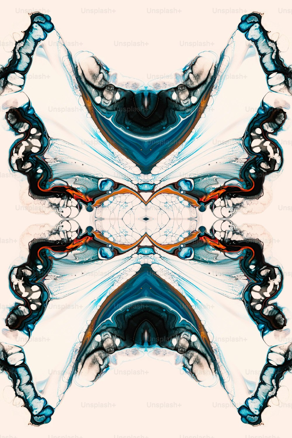 une image abstraite d’un motif bleu et blanc
