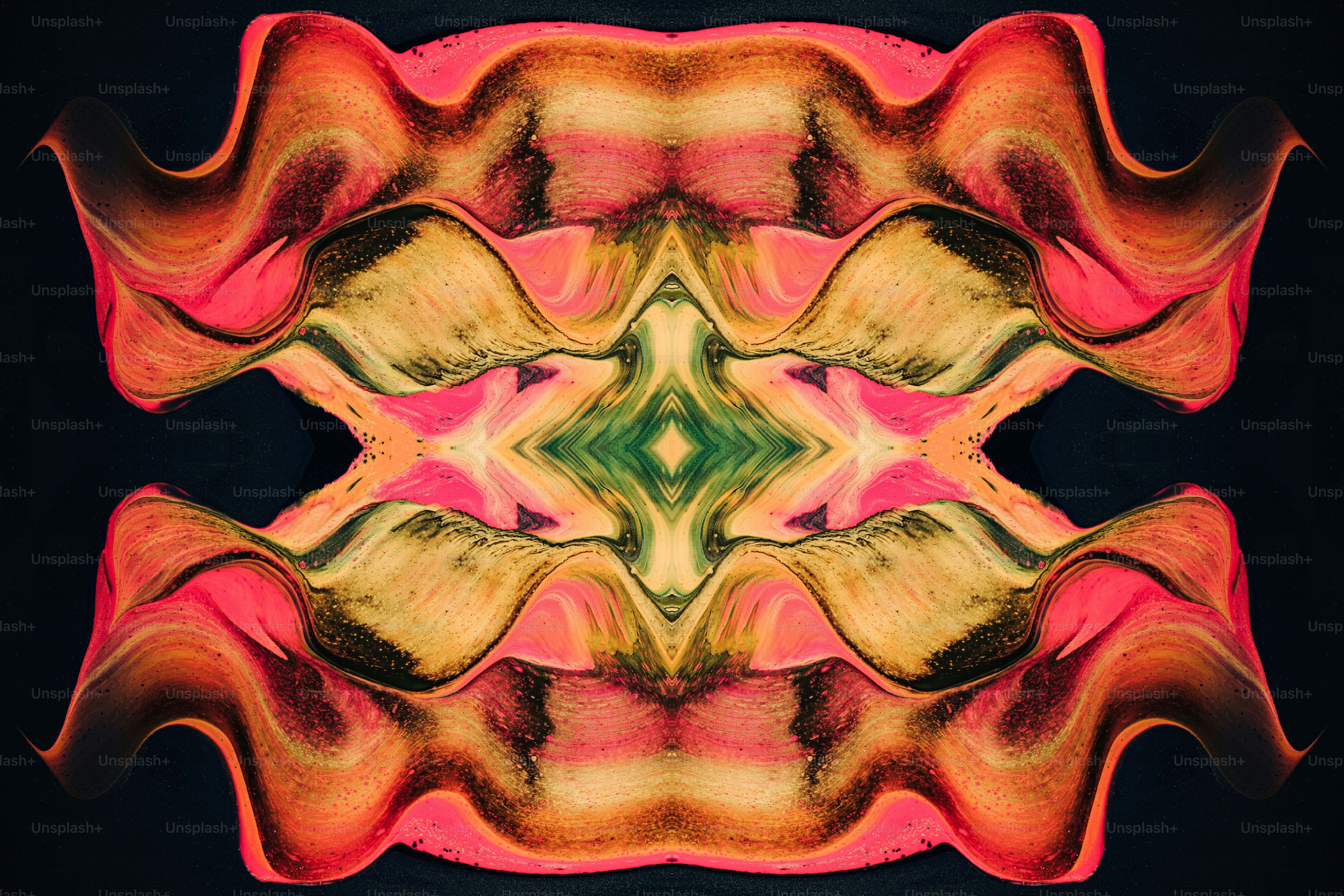 Ein abstraktes Bild einer Blume mit schwarzem Hintergrund