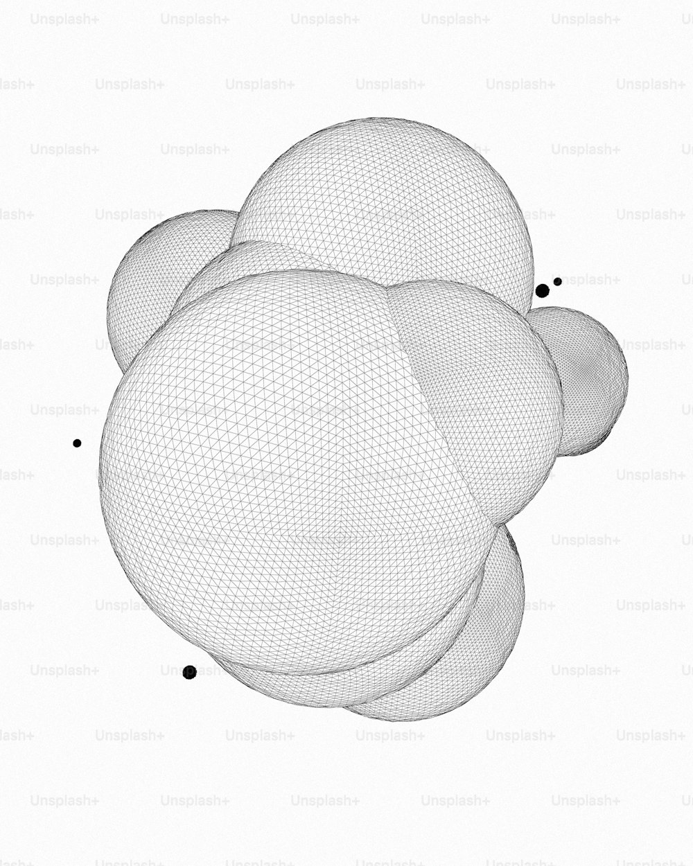 ein computergeneriertes Bild von drei Kugeln