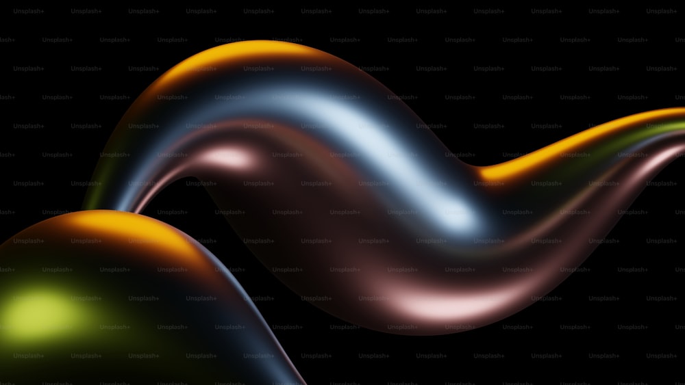 ein schwarzer Hintergrund mit zwei verschiedenfarbigen Formen