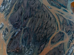 an aerial view of a body of water