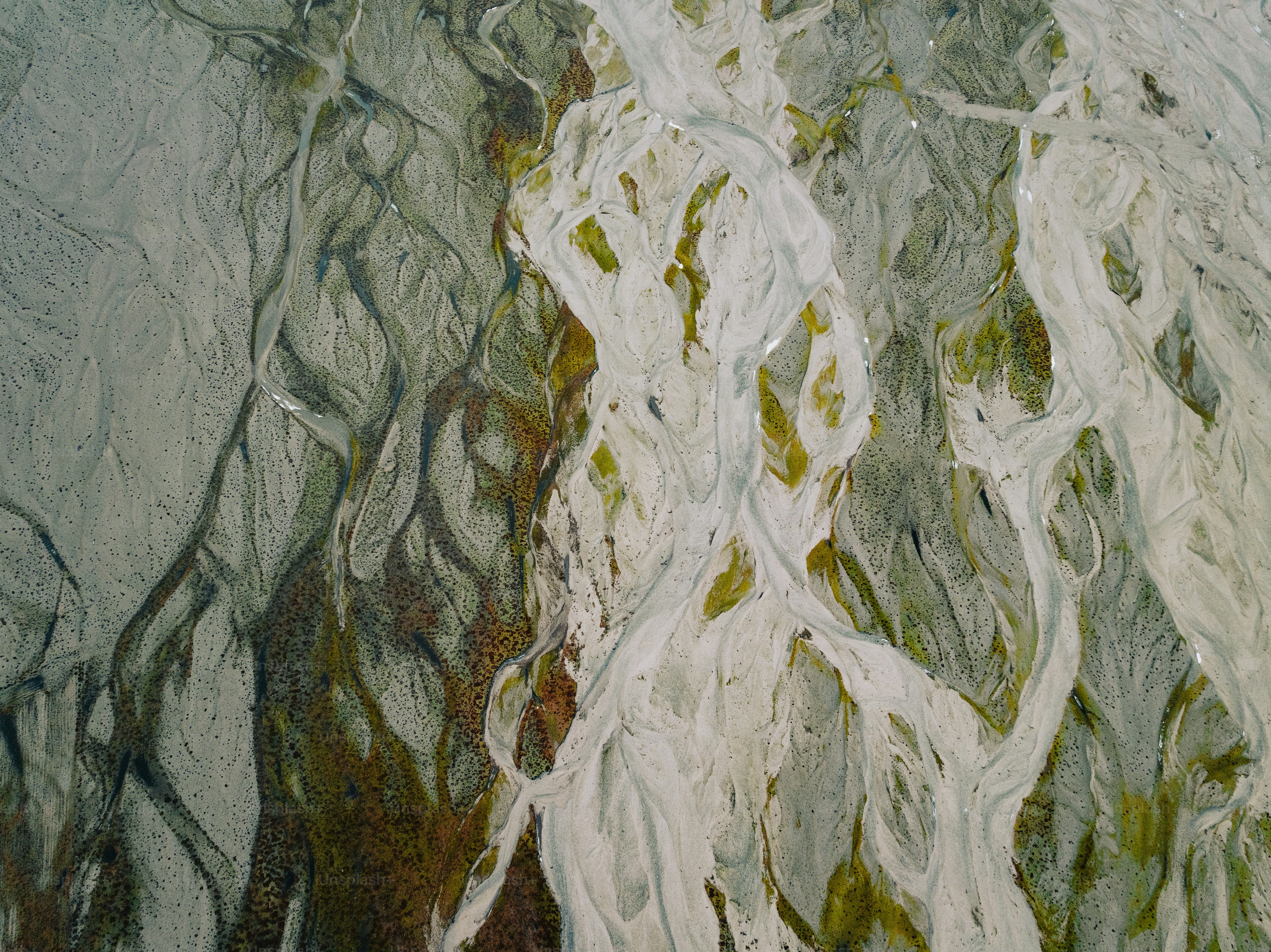 an aerial view of a body of water