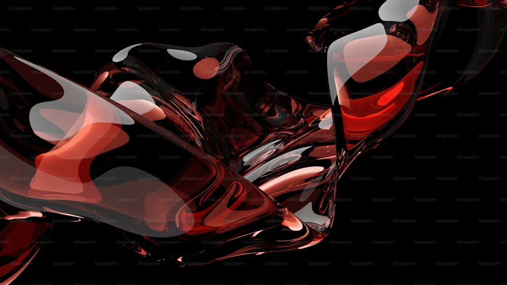 ein schwarzer Hintergrund mit roten und weißen Formen