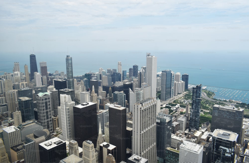 a view of a city from the top of a skyscraper