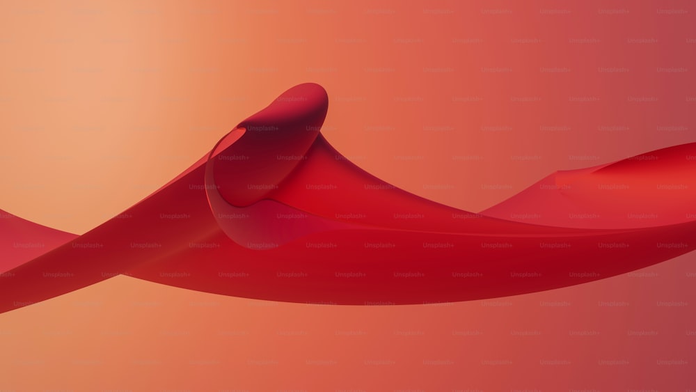 Un oggetto curvo rosso con sfondo rosso